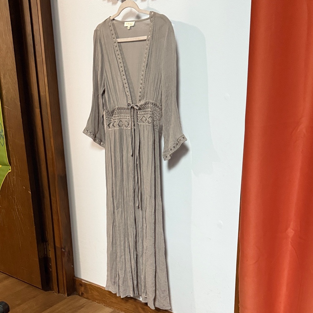 Rebellion Taupe Long Cardigan